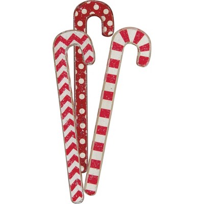 Primitives By Kathy Red Candy Canes - Set Of 3 : Target