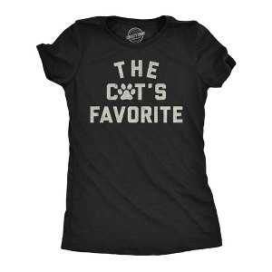 Womens Funny T Shirts The Cats Favorite Sarcastic Kitten Lovers Graphic Novelty Tee for Ladies - Crazy Dog Women's T Shirt - 1 of 4