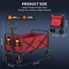 Wagons Folding Carts, Utility Folding Cart with Wheels All Terrain, Drink Holder and Adjustable Handle, 170kg Portable Supermarket Cart - 2 of 4