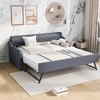 PAGED Twin Size Upholstered Daybed Wooden Bed Frame with Adjustable Trundle for Bedroom and Living Room - 2 of 4