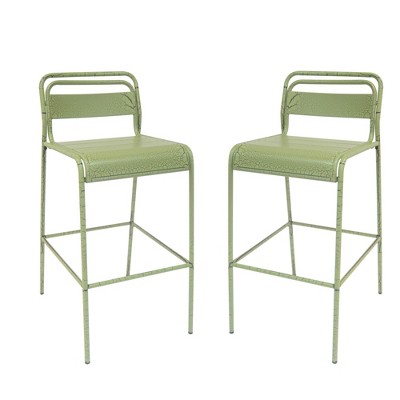 Dsvimoy Counter and Bar Stool Carmella Outdoor Barstool Set with Modern Design for Patio, Green, 42.5"*20.75"*18.75"