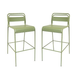 Dsvimoy Counter and Bar Stool Carmella Outdoor Barstool Set with Modern Design for Patio, Green, 42.5"*20.75"*18.75" - 1 of 4