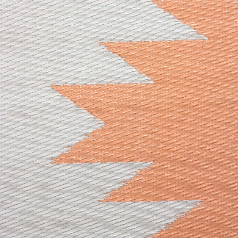 Northlight 4' x 6' Orange and Beige Aztec Print Rectangular Outdoor Area Rug, 4 of 5