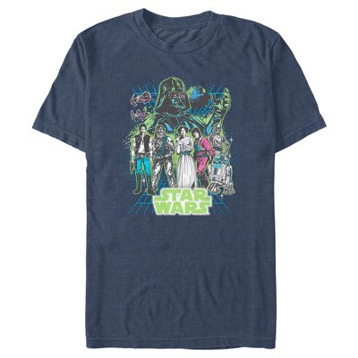 Men's Star Wars: A New Hope Neon Grid Poster T-Shirt