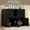 FUFU&GAGA Cat Cabinet Double Door Double Space Magnetic Door Separate Litter Collector Minimalist Modern Style - 4 of 4