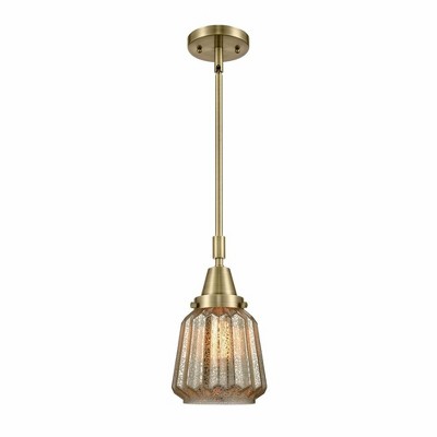 Chatham - 1 Light Stem Hung Mini Pendant In Art Deco Style-9.13 Inches Tall and 7 Inches Wide