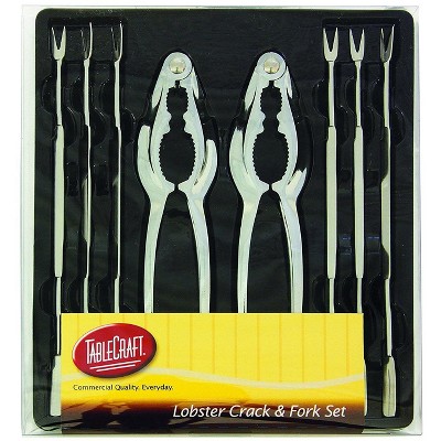 Tablecraft H76984 Lobster Crack and Fork Set, Silver