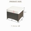 YARDSIGHT 2-Piece Outdoor Patio Ottoman - All-Weather Dark Brown Wicker Rattan Footstool/Seat for Indoor & Outdoor - 3 of 4
