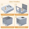 LunaLulinlk Closed cat litter box, large, with lid, drawer style, easy to clean, gray - 4 of 4