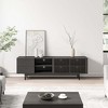 POVISON Mid-Century Modern TV Stand, Louvered Wood Entertainment Center with Slatted Doors, Open Storage, Tall-Cast Metal Legs, 70.87" - 4 of 4