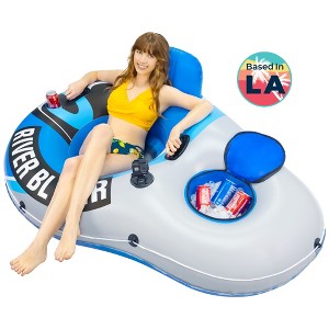 2025 Upgraded Sunlite Sports River Tube, Premium River Raft - Blazer Cool Blue XL 53" - 1 of 4