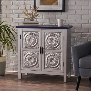 Sideboard Buffets Cabinet with Boho Style, Accent Storage Cabinet with 2 Relief Cabinet Doors, Modern Coffee Bar Cabinet for Living Room, Dinning Room - 1 of 4