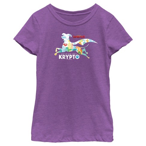 Girl's DC League of Super-Pets Krypto Silhouette T-Shirt - image 1 of 4