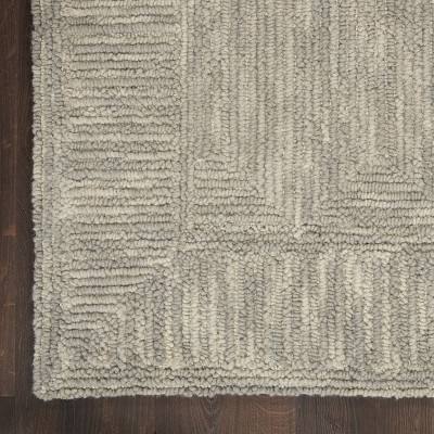 Gray Hand-Tufted Wool 4' x 6' Rectangular Rug