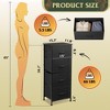 Aoibox 4 Drawer Fabric Dresser Storage Tower Organizer with Steel Frame Wood Top Easy Pull Handle Charcoal Black - 3 of 4