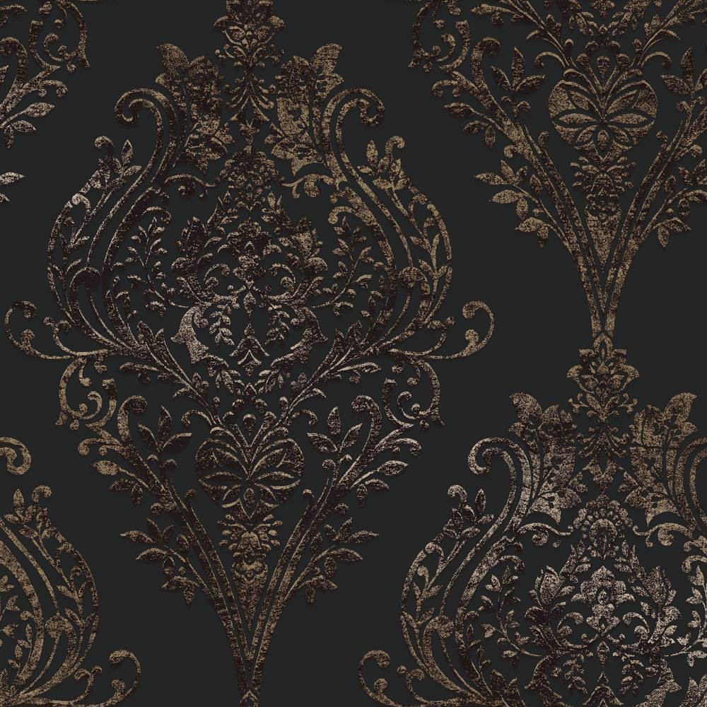 Photos - Wallpaper Tempaper & Co.® Estate Damask Non Pasted , Charcoal Damask, 56 sq