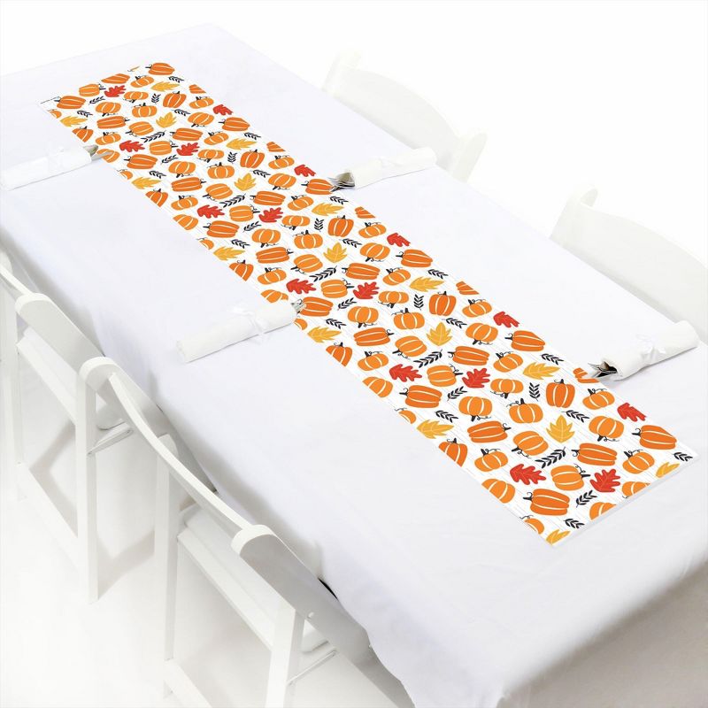Big Dot of Happiness Fall Pumpkin - Petite Halloween or Thanksgiving Party Paper Table Runner - 12 x 60 inches, 1 of 5