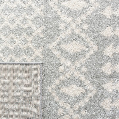 Boho-Chic Light Grey/Ivory Hand-Knotted Easy Care Area Rug
