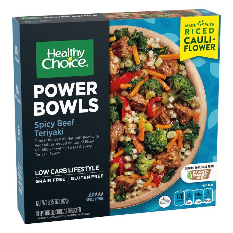 Healthy Choice Power Bowls Gluten Free Frozen Spicy Beef Teriyaki with Cauliflower Rice - 9.25oz, 3 of 5