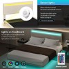 CAVINAS Full Size Bed Frame, Modern Upholstered Floating Bed Frame with LED Lights, Vertical Channel Design Velvet Fabric Bed - 3 of 4