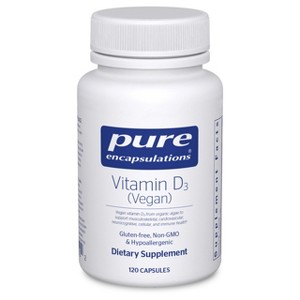 Pure Encapsulations Vitamin D3 Vegan - Support for Musculoskeletal, Cardiovascular, Neurocognitive, Cellular, and Immune Health* - 120 Capsules - 1 of 4