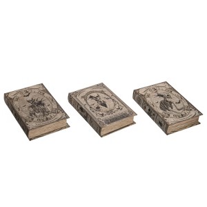 Transpac 9.45 in Multicolor Halloween Fright Night Book Boxes Set of 3 Decorative Accent for Indoor Use and Gifts - 1 of 2