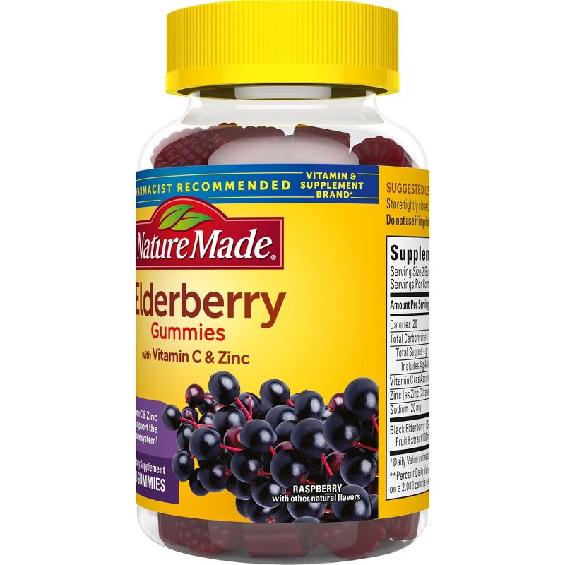 Nature Made Elderberry with Vitamin C and Zinc for Immune Support Gummies - Raspberry , 3 of 14