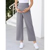 Maternity Pants Women's Smocked High Waisted Comfy Wide Leg Long Pants Pregnancy Casual Loose Yoga Lounge Sweatpants - 2 of 4