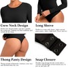 Sol Living Women's Bodysuit Seamless Casual Going Out Top Shirt Breathable Tops Tummy Control Shapewear Stretchy Basic Body Suits T Shirt Crew Neck - 3 of 4