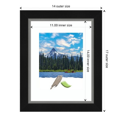 Eva Black and Silver Narrow 11x14 Wood Wall Frame