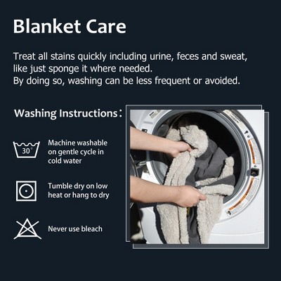 Large Gray Waterproof Reversible Pet Blanket with Sherpa
