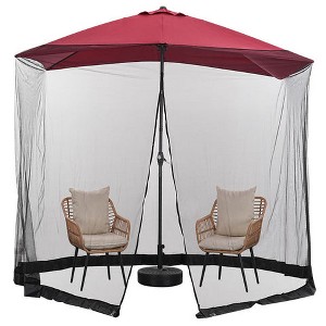 MaseiKar 7.5-11ft Patio Umbrella Mosquito Net, Polyester Mesh, Universal Canopy Umbrella Netting Screen, Fits Round / Square Patio Umbrellas - 1 of 4