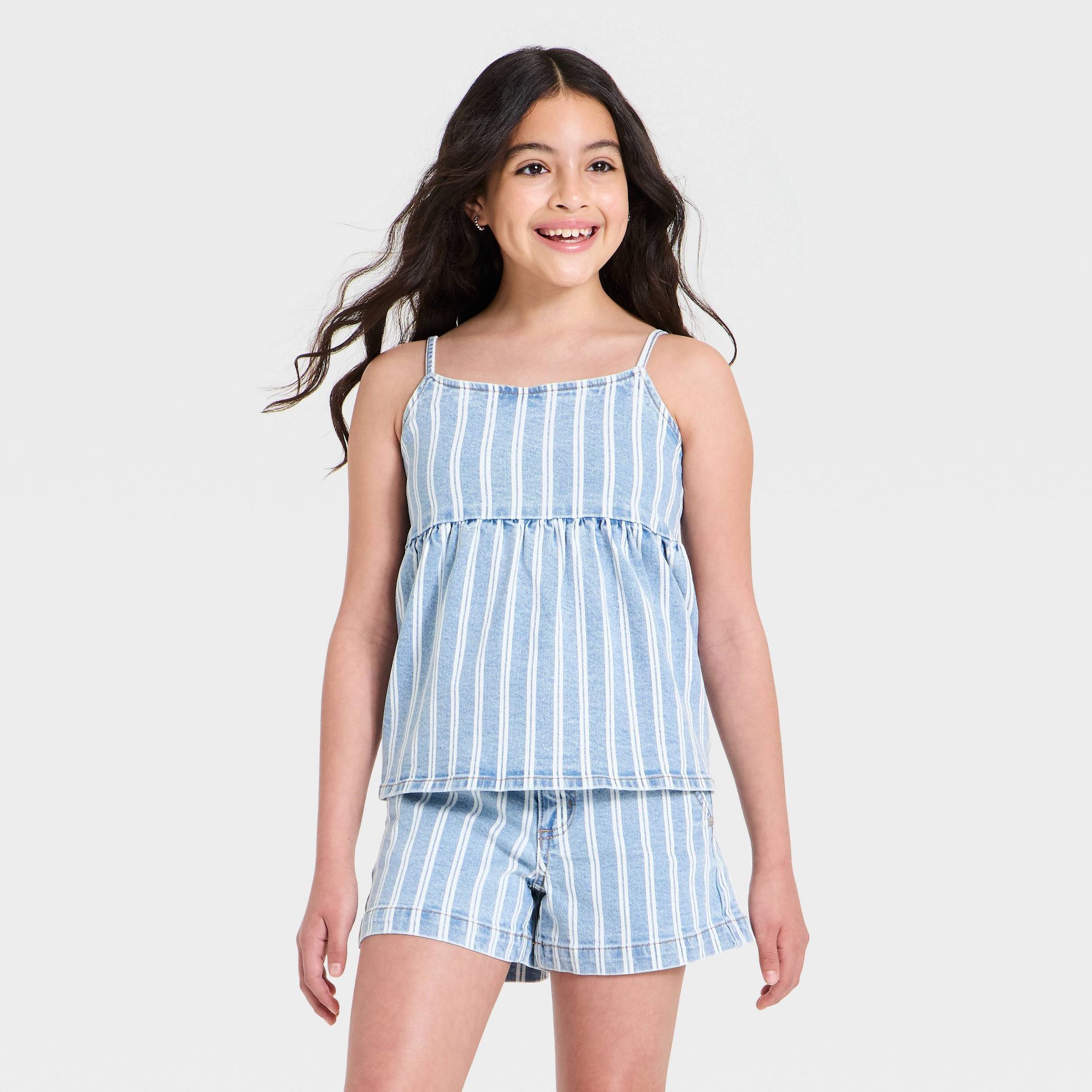 Girls' Denim Babydoll Tank Top - art class™