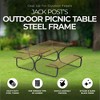 Jack Post Fiesta Charm 6 Person Outdoor Custom Do It Yourself Powder Coated Tubular Steel Frame for Long Wooden Picnic Table, Black - 2 of 4