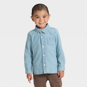 OshKosh B'gosh Toddler Boys' Long Sleeve Chambray Woven Shirt - 1 of 3