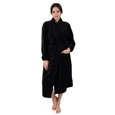 Leveret Womens Fleece Robe Black Xl/xxl : Target