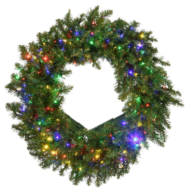 24" Pre-lit Battery Operated Infinity Lights Kingswood Fir Wreath- National Tree Company, 2 of 6