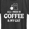 Women's - Instant Message - All I Need Coffee Cat Short Sleeve Graphic T-Shirt - 2 of 4