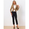 INSPIRE CHIC Women's Collarless Work Office Long Sleeve Cropped Blazers - 3 of 4