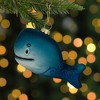 Northlight Glittered Whale Glass Christmas Ornament - 4" - Teal Blue - 2 of 4