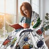 Lomsoe Merry Christmas Flannel Throw Blanket - Colorful Insect Printed, Soft Plush for Bedroom, Couch, Sofa. - 3 of 4