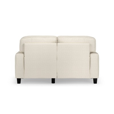 Buttercream Fabric Track Arm Loveseat with Removable Cushions