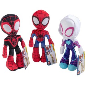 Marvel Spidey & His Amazing Friends 8" Plush Set - Spiderman, Miles Morales & Ghost 3 Pack - Officially Licensed - Stuffed Animal Toy Figure Gift - 1 of 3