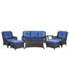 Gymojoy 7 Piece Outdoor Wicker Sofa with Patio Chairs with Coffee Table and Ottoman Sets - 2 of 4