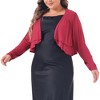 Agnes Orinda Women's Plus Size Long Sleeve Open Front Ruffle Elegant Cropped Bolero Cardigans - 2 of 4