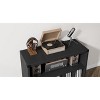 Record Player Stand Cabinet with Storage, Turntable Stand with 6 Open Shelves Display Holder, Wooden CD DVD Racks Organizer for Living Room - 4 of 4