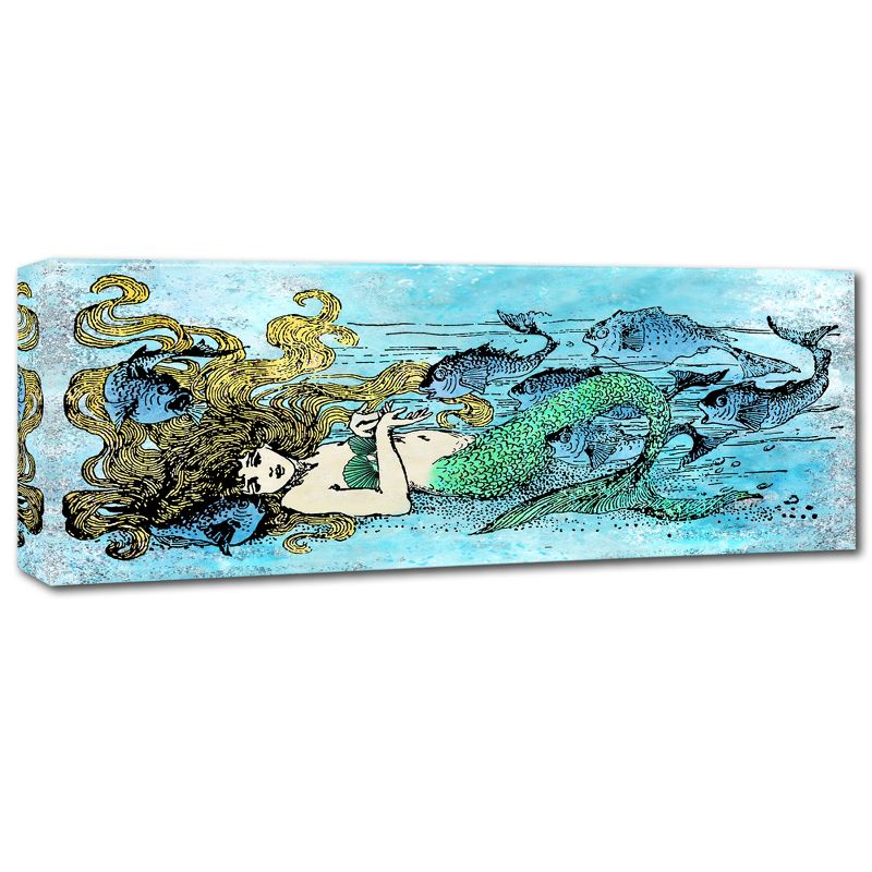 Trademark Fine Art -Jean Plout 'Mermaid Under The Sea 1' Canvas Art, 1 of 4