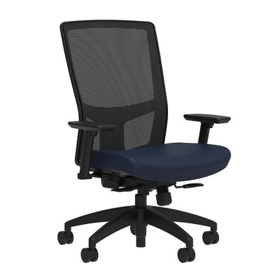 Union & Scale Fabric Task Chair Navy Integrated Lumbar 2D Arms 52271