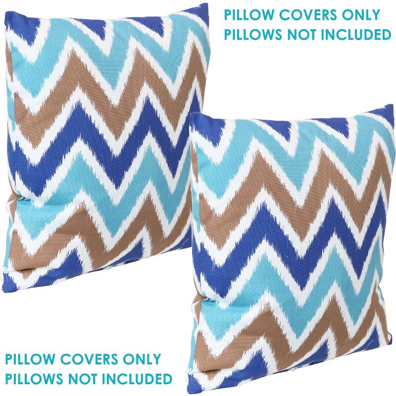 Sunnydaze Indoor/Outdoor Weather-Resistant Polyester Square Decorative Pillow Cover Only with Zipper Closures, 5 of 10