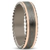 Pompeii3 Mens Black & Rose Gold 6MM Comfort Fit Braided Brushed Wedding Band Comfor Fit - 2 of 3